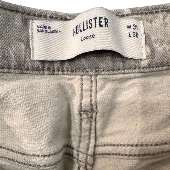 Hollister Loose Carpenter Pants Mens 31x30 Grey Camo Double Knee Utility Pants - Picture 5 of 5